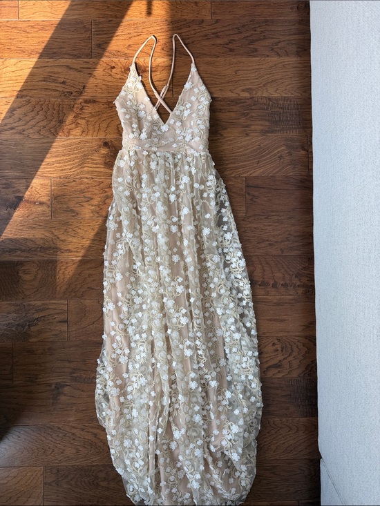 Altar'd State Dresses & Skirts - Altar'd State Nude/Champagne Floral Lace Maxi Dress